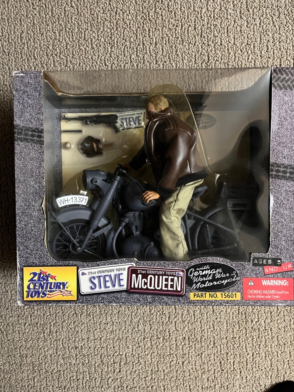 Steve McQueen WW2 Motorcycle, 21st Century Toys 2001.New in unopened box.#15601